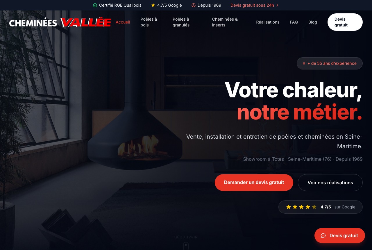 Capture du site Cheminées Vallée